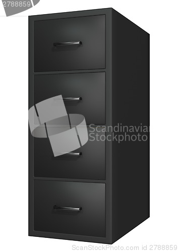 Image of Black Filing Cabinet on White