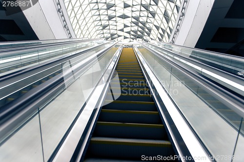 Image of Moving escalator in the business center