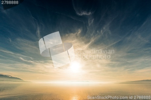 Image of Scenic sunset at the ocean