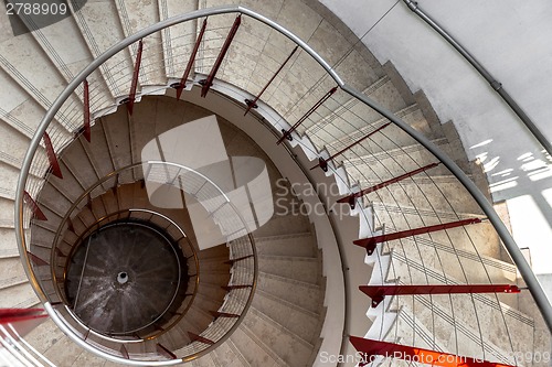 Image of Upside view of a spiral staircase