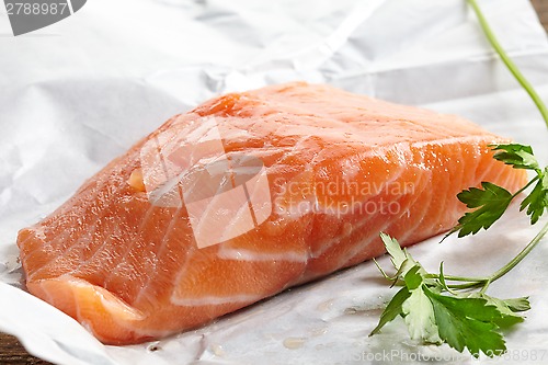 Image of fresh raw salmon meat