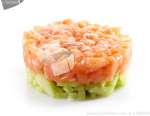 Image of fresh salmon and cucumber tartare