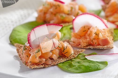 Image of canapes with salmon tartare