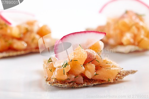 Image of canapes with salmon tartare