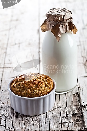 Image of bottle of milk and fresh baked bread