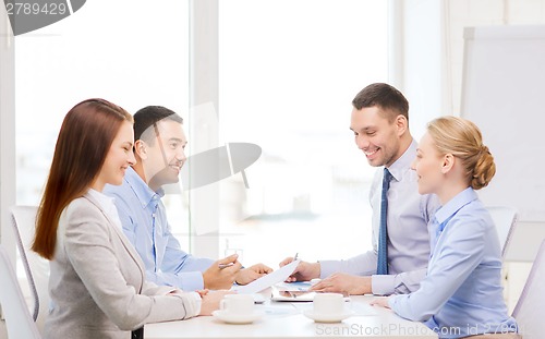 Image of business team having meeting in office