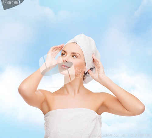 Image of beautiful woman in towel