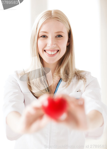 Image of female doctor with heart