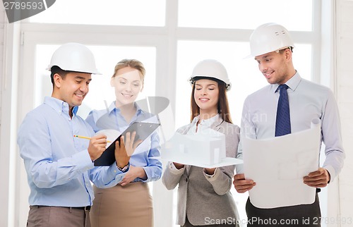 Image of happy business team in office