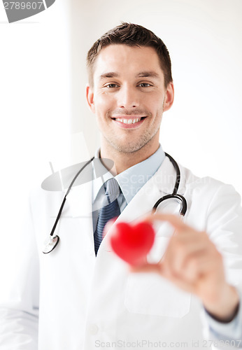 Image of male doctor with heart