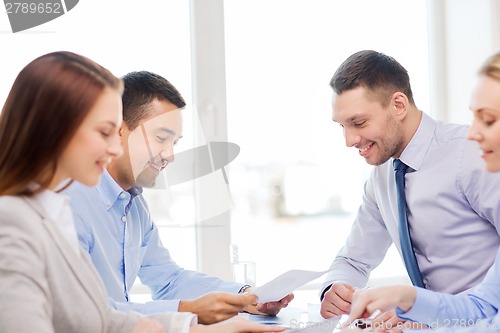 Image of business team having meeting in office