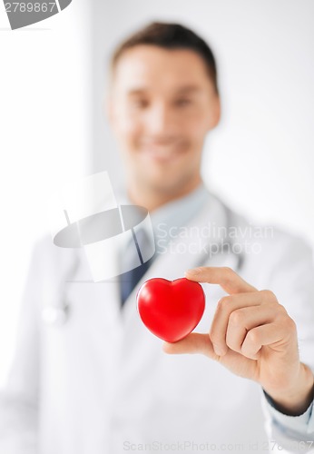 Image of male doctor with heart