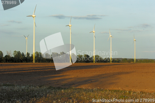 Image of windpark in sunset