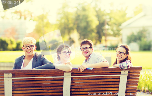 Image of group of students or teenagers hanging out