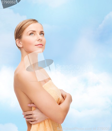 Image of beautiful woman in towel