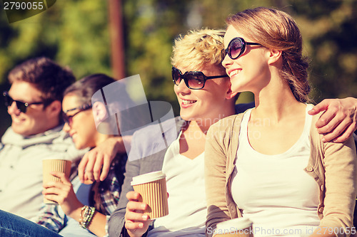 Image of group of students or teenagers hanging out