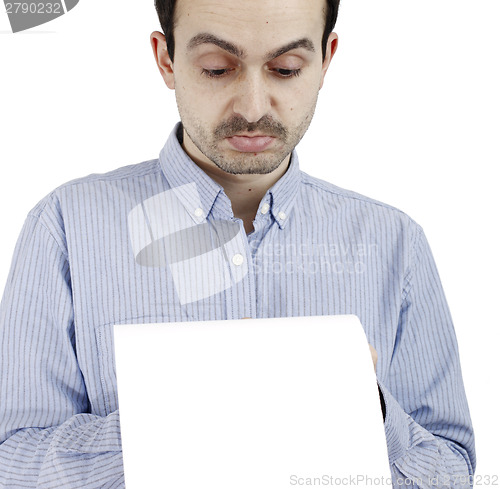 Image of Man holding a paper