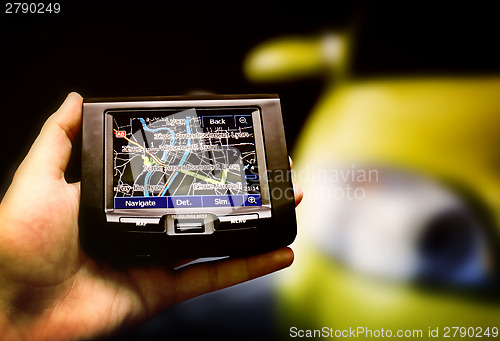 Image of Gps in a man hand.