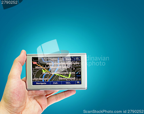 Image of Gps in a man hand.