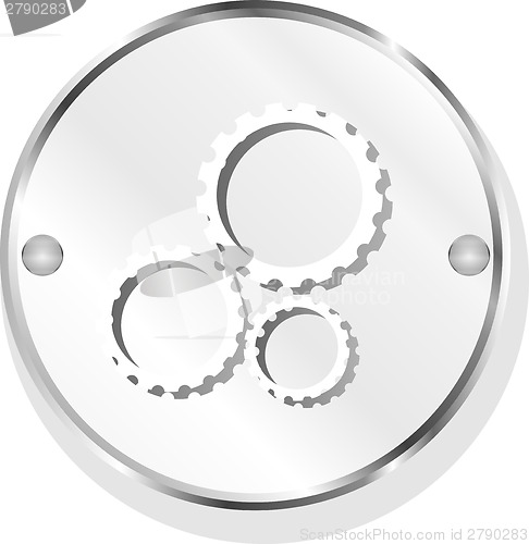 Image of gears icon (button) isolated on a white background