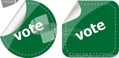 Image of stickers label set business tag with vote word