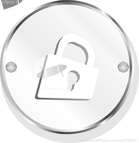 Image of Padlock icon web sign. web app button isolated on white