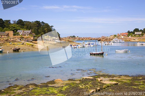 Image of Harbor in Ploumanach, Brittany, France