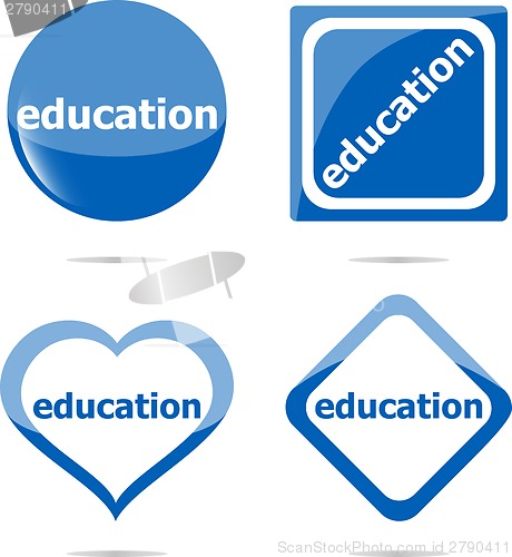 Image of education stickers set isolated on white, icon button