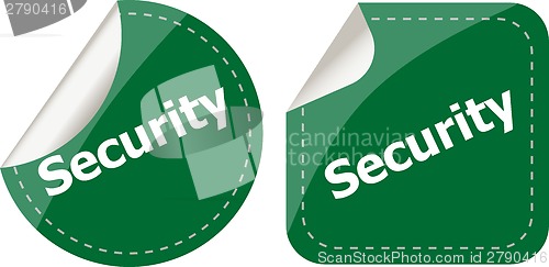 Image of business security stickers label tag set isolated on white