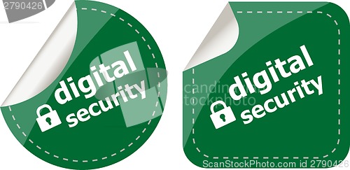 Image of digital security stickers label tag set