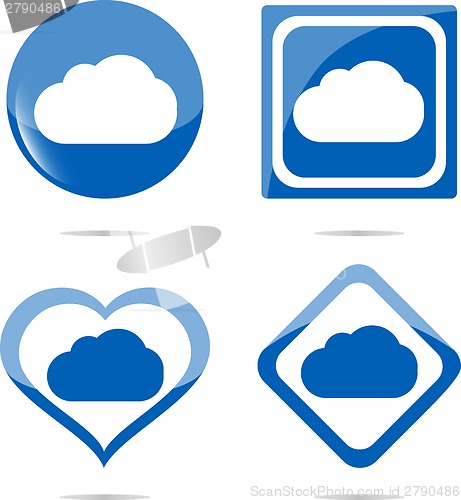 Image of collection of stickers set and abstract cloud