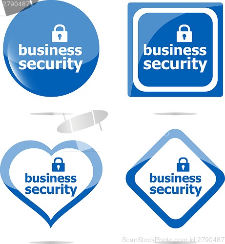 Image of business security stickers label tag set isolated on white