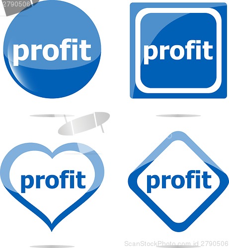 Image of stickers label set business tag with profit word
