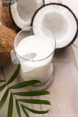 Image of coconut fruit with coco milk