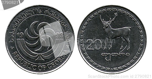 Image of Georgian coin with deer, 1993