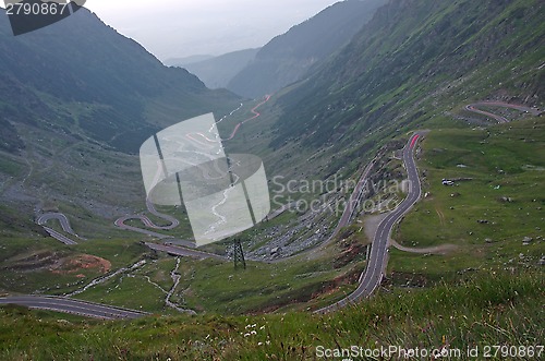 Image of Curvy road in mountains