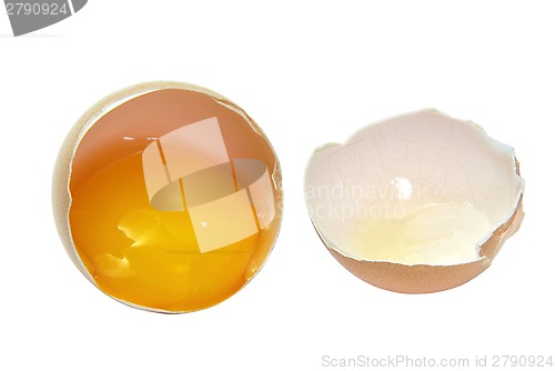 Image of Broken egg isolated