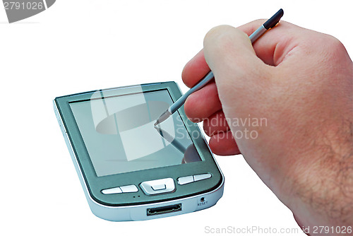 Image of Hand and PDA phone