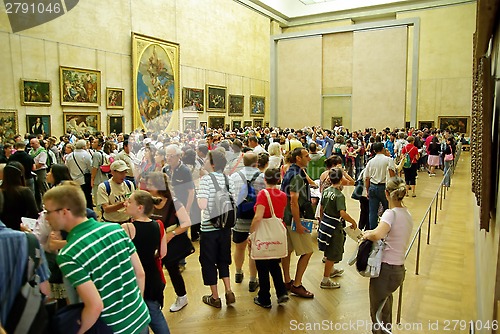 Image of Tourists in Louvre Museum