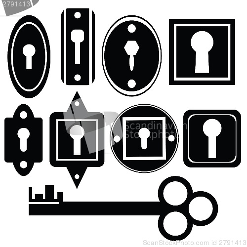 Image of key and keyholes