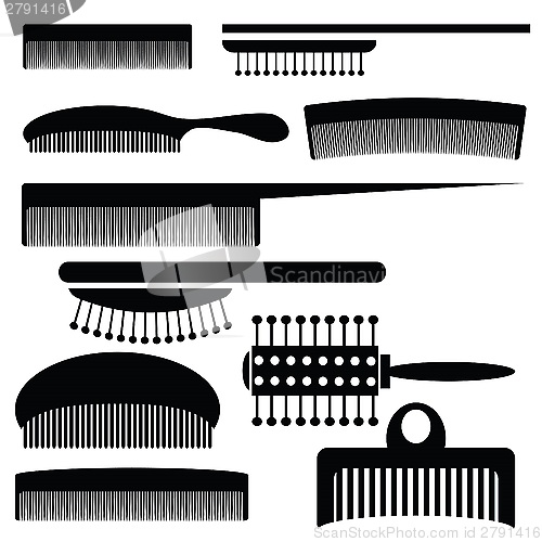 Image of silhouettes of combs