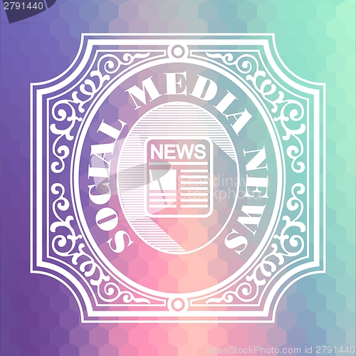 Image of Social Media News. Pastels Vintage Design Concept.