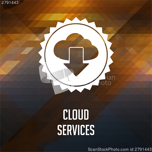 Image of Cloud Services Concept on Triangle Background.