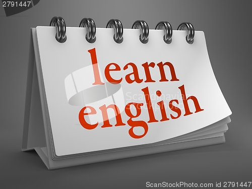 Image of Learn English -Red Words on Desktop Calendar.
