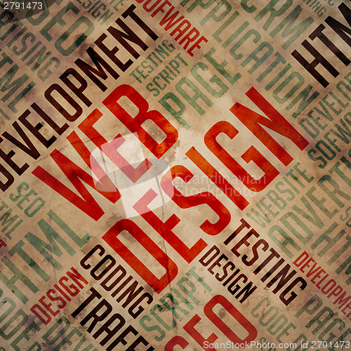 Image of Web Design - Grunge Word Cloud Concept.