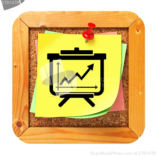 Image of Growth Concept - Yellow Sticker on Message Board.