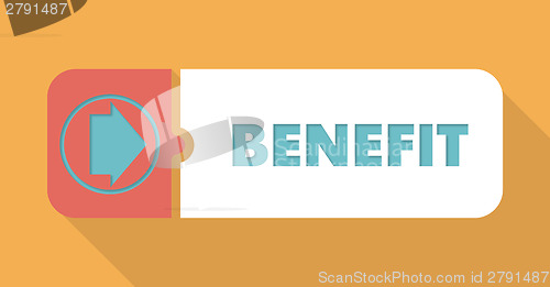 Image of Benefit on Orange Background in Flat Design.