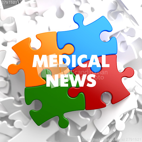 Image of Medical News on Multicolor Puzzle.