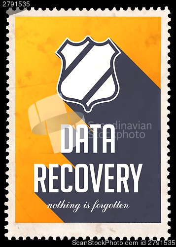 Image of Data Recovery on Yellow in Flat Design.