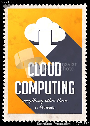 Image of Cloud Computing on Yellow in Flat Design.